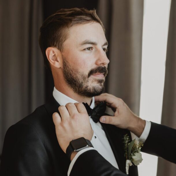 Stylish groomsmen details captured for Bushel + Peck Photo's Wedding Photography Portfolio — featuring cufflinks, ties, watches, and groom's attire preparation