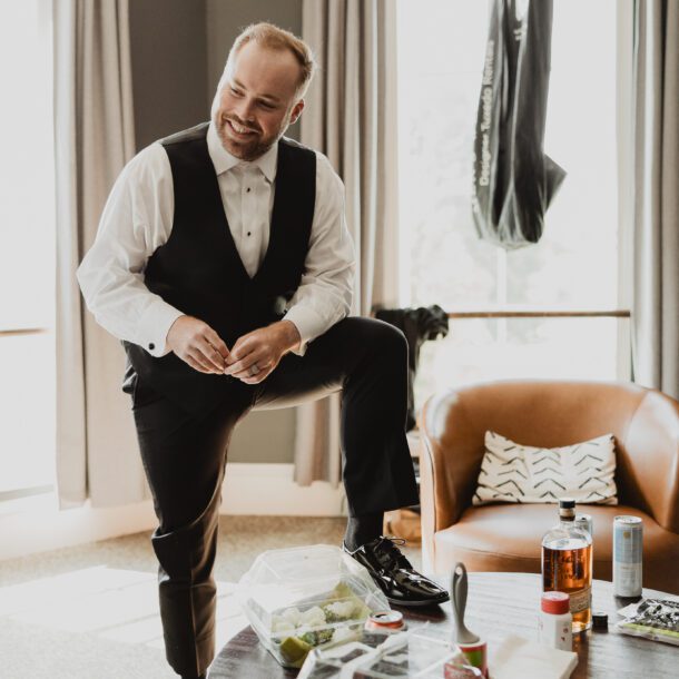 Stylish groomsmen details captured for Bushel + Peck Photo's Wedding Photography Portfolio — featuring cufflinks, ties, watches, and groom's attire preparation
